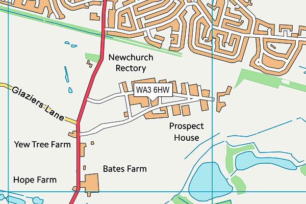 WA3 6HW map - OS VectorMap District (Ordnance Survey)