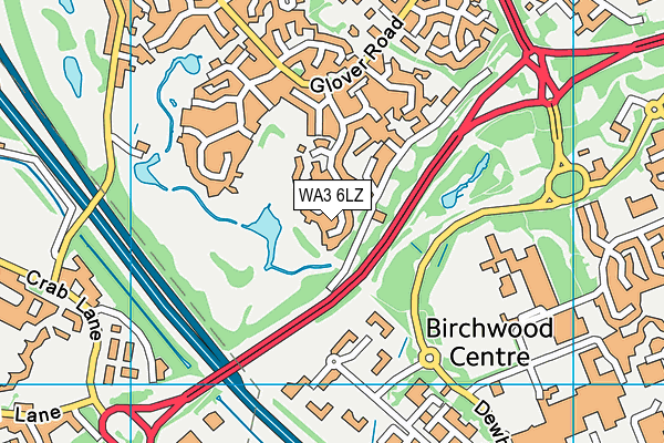 WA3 6LZ map - OS VectorMap District (Ordnance Survey)
