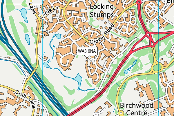 WA3 6NA map - OS VectorMap District (Ordnance Survey)