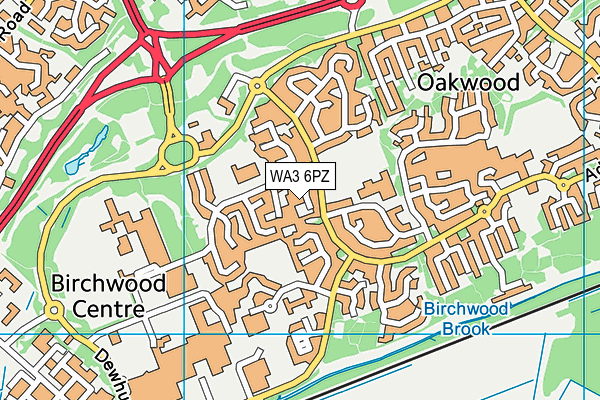 WA3 6PZ map - OS VectorMap District (Ordnance Survey)
