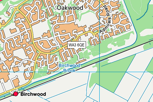 WA3 6QE map - OS VectorMap District (Ordnance Survey)