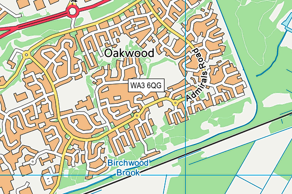 Birchwood CofE Primary School map (WA3 6QG) - OS VectorMap District (Ordnance Survey)