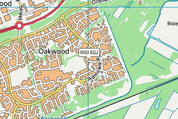 WA3 6QJ map - OS VectorMap District (Ordnance Survey)