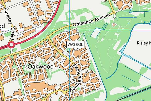 WA3 6QL map - OS VectorMap District (Ordnance Survey)