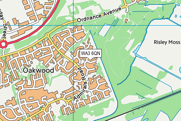 WA3 6QN map - OS VectorMap District (Ordnance Survey)