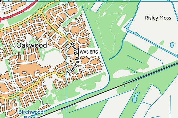 WA3 6RS map - OS VectorMap District (Ordnance Survey)