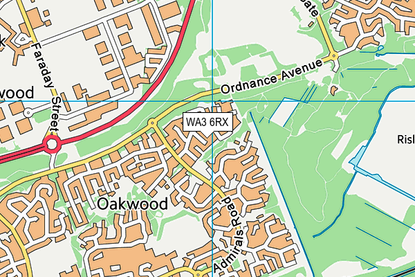 WA3 6RX map - OS VectorMap District (Ordnance Survey)