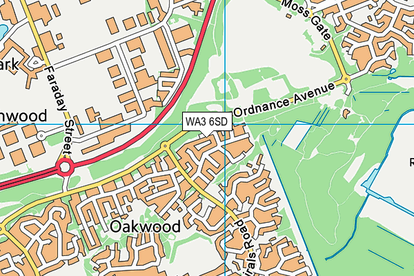WA3 6SD map - OS VectorMap District (Ordnance Survey)