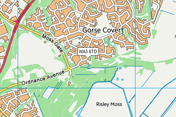 WA3 6TD map - OS VectorMap District (Ordnance Survey)