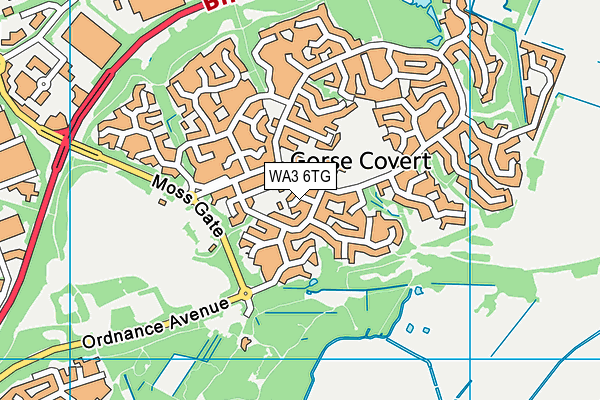 WA3 6TG map - OS VectorMap District (Ordnance Survey)