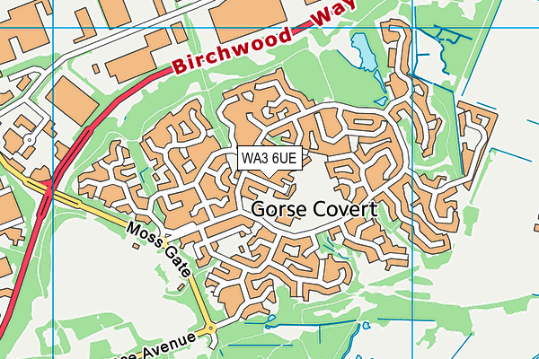 WA3 6UE map - OS VectorMap District (Ordnance Survey)