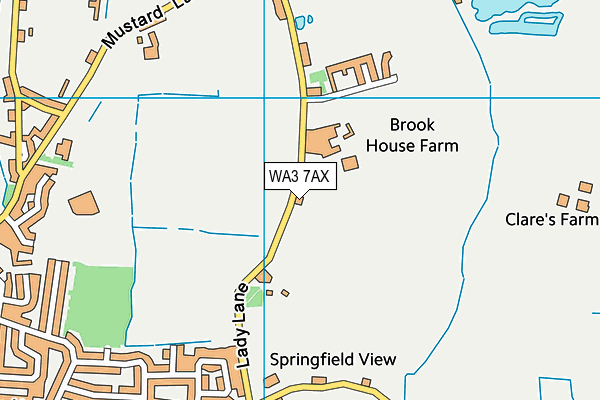 WA3 7AX map - OS VectorMap District (Ordnance Survey)