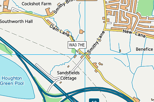 WA3 7HE map - OS VectorMap District (Ordnance Survey)