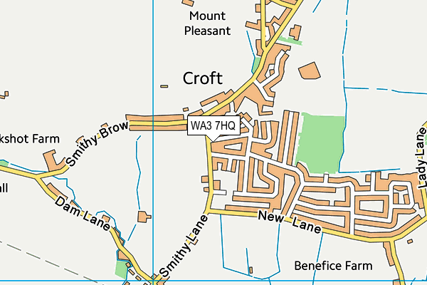 Croft Playing Field map (WA3 7HQ) - OS VectorMap District (Ordnance Survey)