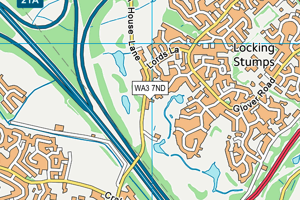 WA3 7ND map - OS VectorMap District (Ordnance Survey)
