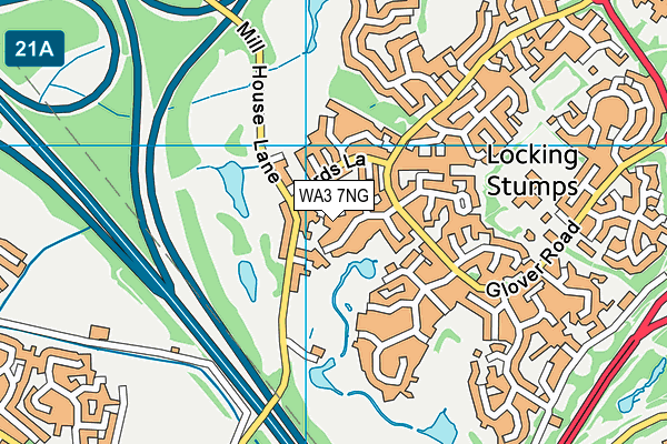 WA3 7NG map - OS VectorMap District (Ordnance Survey)