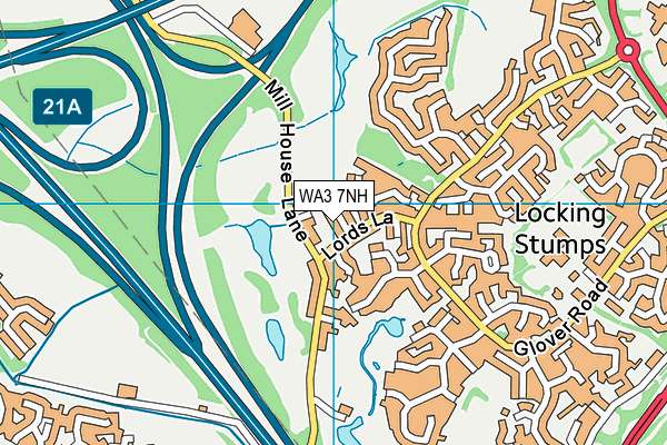 WA3 7NH map - OS VectorMap District (Ordnance Survey)