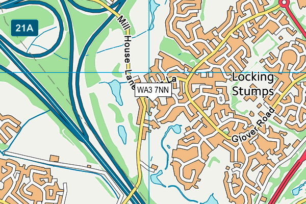WA3 7NN map - OS VectorMap District (Ordnance Survey)