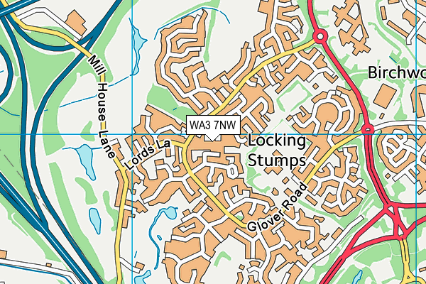 WA3 7NW map - OS VectorMap District (Ordnance Survey)