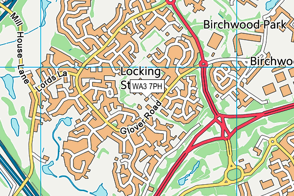 Locking Stumps Community Primary School map (WA3 7PH) - OS VectorMap District (Ordnance Survey)