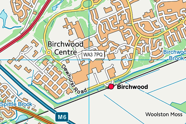 Birchwood Leisure And Tennis Complex map (WA3 7Pq) - OS VectorMap District (Ordnance Survey)