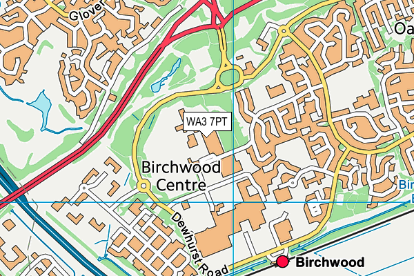 Birchwood Community High School map (WA3 7PT) - OS VectorMap District (Ordnance Survey)