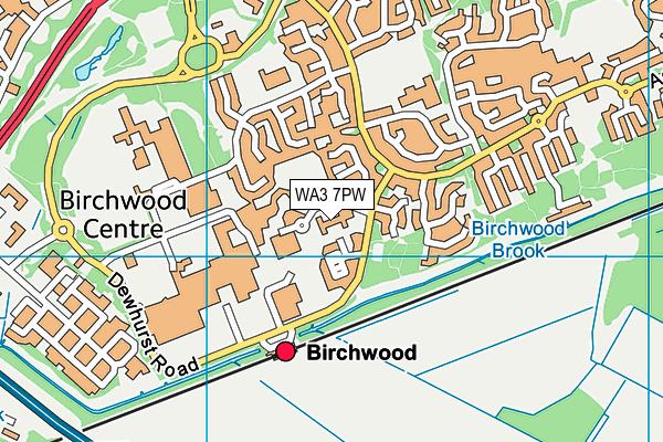 Birchwood School map (WA3 7PW) - OS VectorMap District (Ordnance Survey)