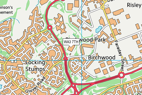 WA3 7TH map - OS VectorMap District (Ordnance Survey)