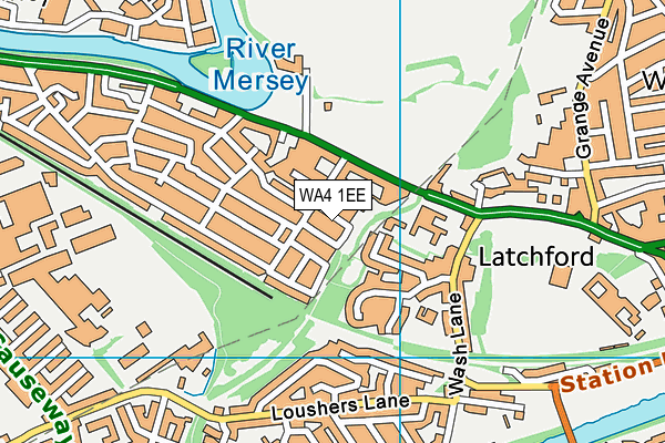WA4 1EE map - OS VectorMap District (Ordnance Survey)