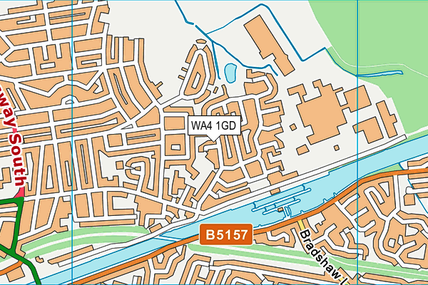 WA4 1GD map - OS VectorMap District (Ordnance Survey)