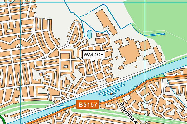 WA4 1GE map - OS VectorMap District (Ordnance Survey)