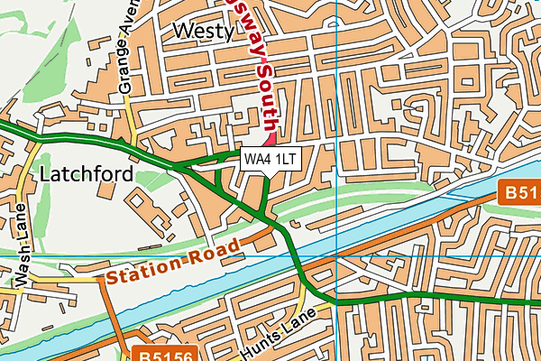 WA4 1LT map - OS VectorMap District (Ordnance Survey)