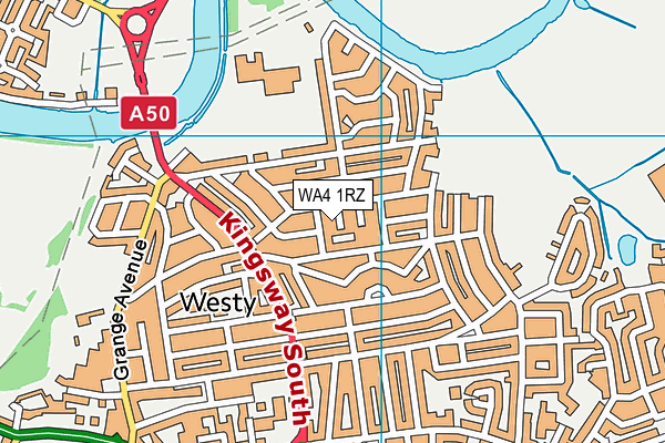 WA4 1RZ map - OS VectorMap District (Ordnance Survey)