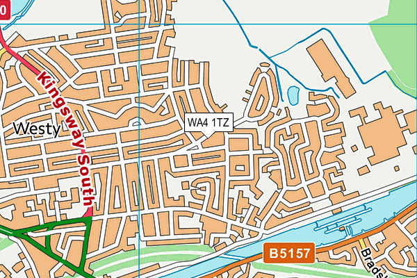 WA4 1TZ map - OS VectorMap District (Ordnance Survey)
