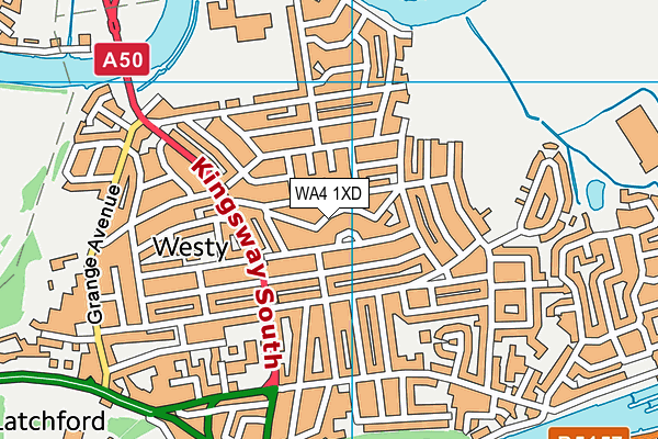 WA4 1XD map - OS VectorMap District (Ordnance Survey)