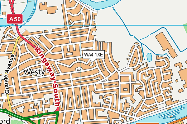WA4 1XE map - OS VectorMap District (Ordnance Survey)
