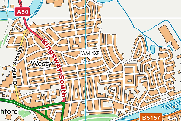 WA4 1XF map - OS VectorMap District (Ordnance Survey)