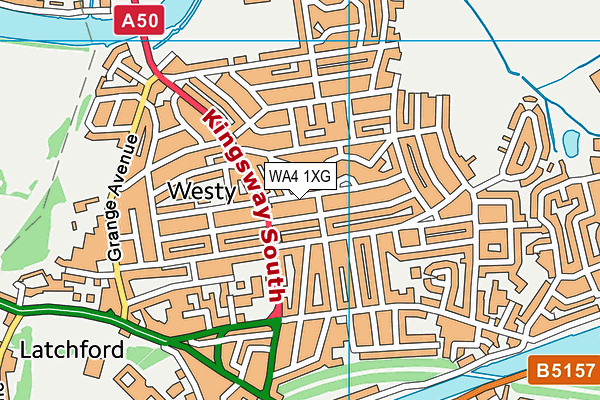 WA4 1XG map - OS VectorMap District (Ordnance Survey)