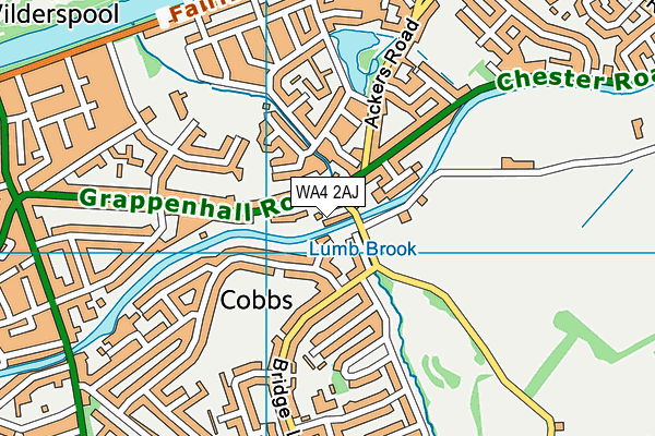 WA4 2AJ map - OS VectorMap District (Ordnance Survey)