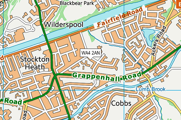 WA4 2AN map - OS VectorMap District (Ordnance Survey)