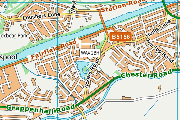 WA4 2BH map - OS VectorMap District (Ordnance Survey)