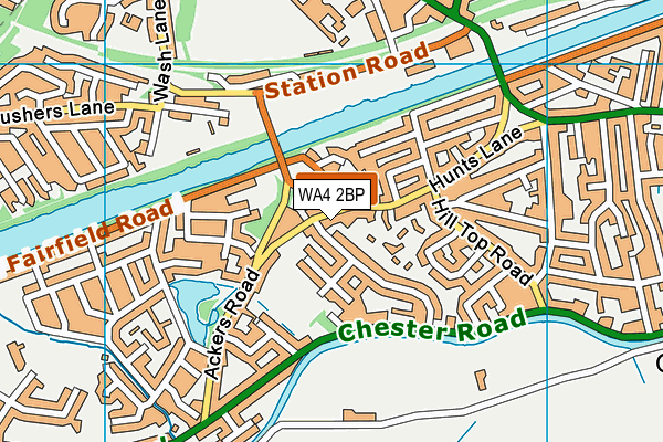WA4 2BP map - OS VectorMap District (Ordnance Survey)