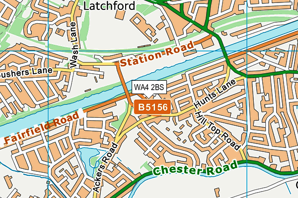 WA4 2BS map - OS VectorMap District (Ordnance Survey)