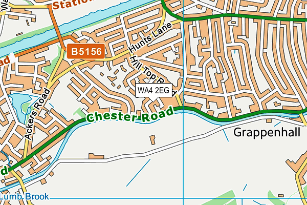 WA4 2EG map - OS VectorMap District (Ordnance Survey)