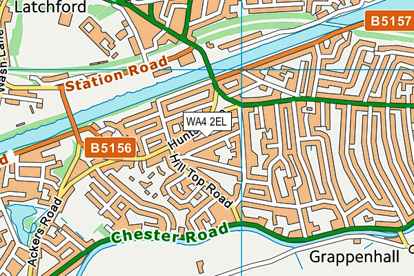 WA4 2EL map - OS VectorMap District (Ordnance Survey)