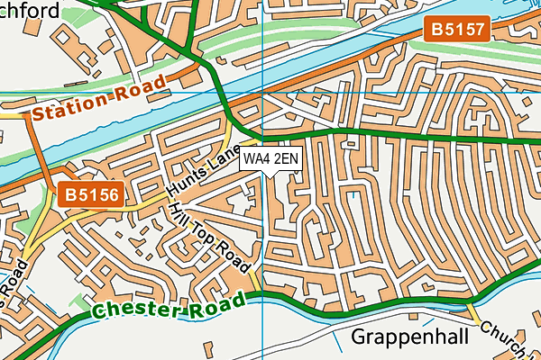 WA4 2EN map - OS VectorMap District (Ordnance Survey)