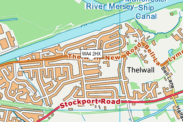 Thelwall Community Junior School map (WA4 2HX) - OS VectorMap District (Ordnance Survey)