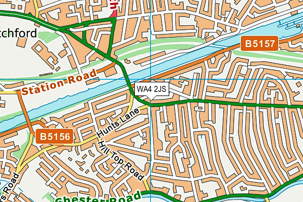 WA4 2JS map - OS VectorMap District (Ordnance Survey)