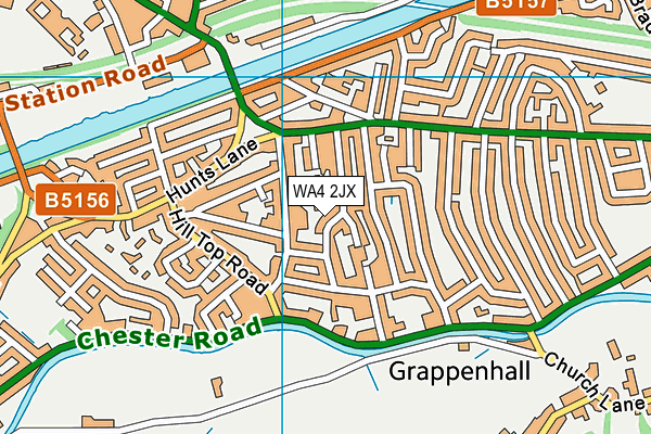 WA4 2JX map - OS VectorMap District (Ordnance Survey)