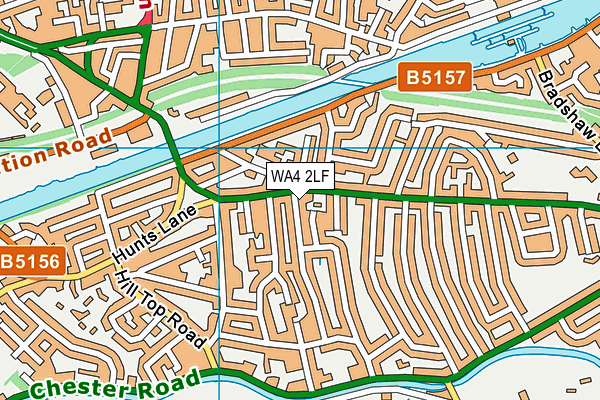 WA4 2LF map - OS VectorMap District (Ordnance Survey)